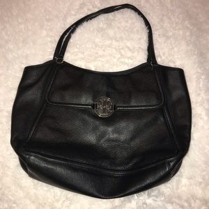 Tory Burch Black Tote W/ Front & inside Pockets